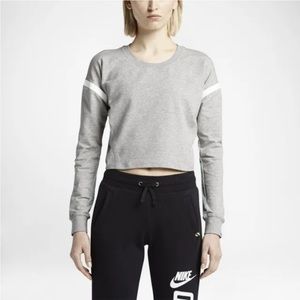Nike Cropped Track & Field Sweatshirt mesh long sleeve small gray